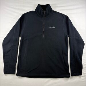 Marmot Fleece Pullover Mens M C83590 1/4 Zip Jacket Black Gorpcore Outdoor